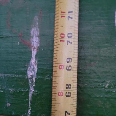 Lot 260: Vintage Green Farmhouse Door w/ Original Hardware CHIPPY PAINT