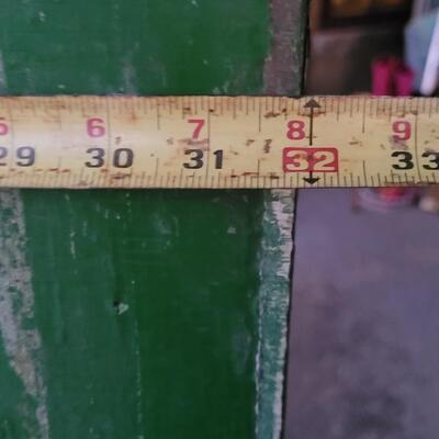Lot 260: Vintage Green Farmhouse Door w/ Original Hardware CHIPPY PAINT