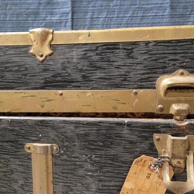 Lot 266: Vintage Steamer Trunk w/ Original Insert Shelf