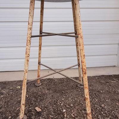Lot 268: Vintage 30" x 41" Heavy Steel Farmhouse Work Table Handmade Welding Utility 