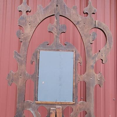 Lot 269: Antique Farmhouse MAHOGANY Entryway Tree (has damage but piece comes with to repair) 