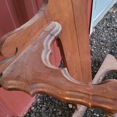 Lot 269: Antique Farmhouse MAHOGANY Entryway Tree (has damage but piece comes with to repair) 