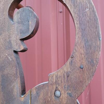 Lot 269: Antique Farmhouse MAHOGANY Entryway Tree (has damage but piece comes with to repair) 