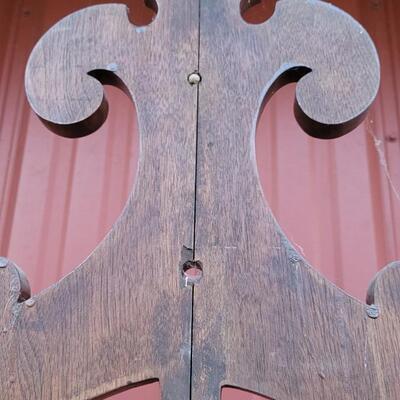 Lot 269: Antique Farmhouse MAHOGANY Entryway Tree (has damage but piece comes with to repair) 
