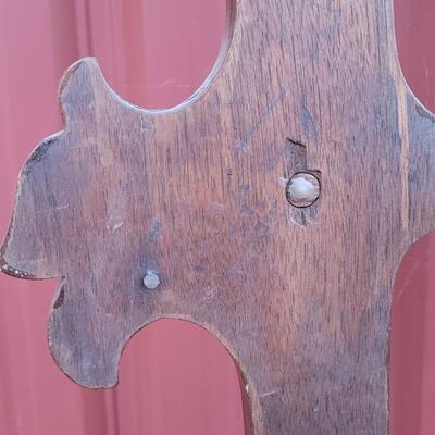 Lot 269: Antique Farmhouse MAHOGANY Entryway Tree (has damage but piece comes with to repair) 