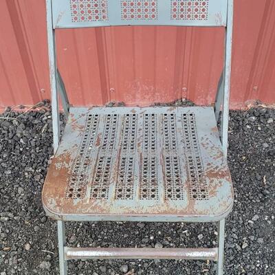 Lot 270: Vintage Mesh Metal Folding Chair 