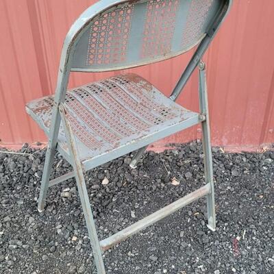 Lot 270: Vintage Mesh Metal Folding Chair 