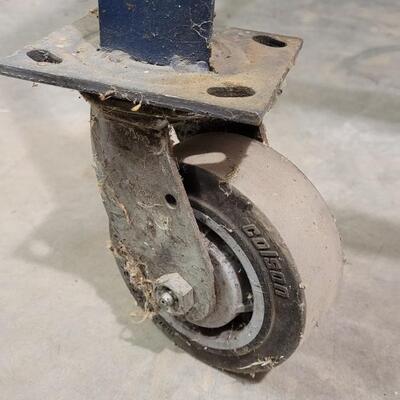 Lot 272: Vintage Steel Worktable Handmade Welding Utility Surface w/ Coaster Wheels 