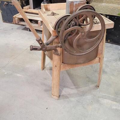 Lot 284: Antique Vacuum Washer w/ Original Copper Tub and Wood Stand
