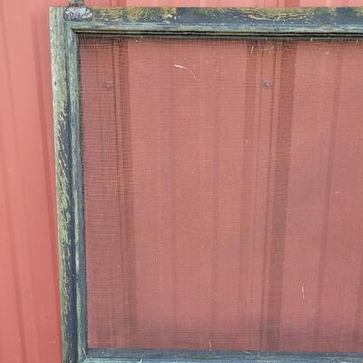 Lot 285: Vintage Farmhouse Window Screen Chippy Paint 