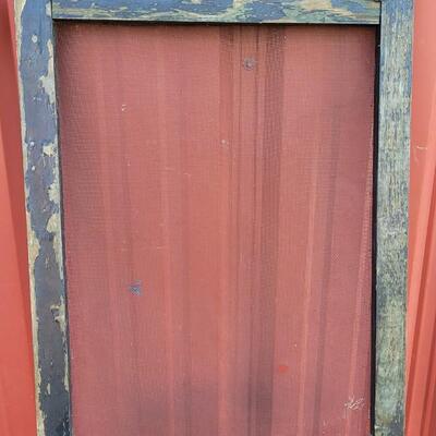Lot 287: Vintage Farmhouse Window Screen Chippy Paint 