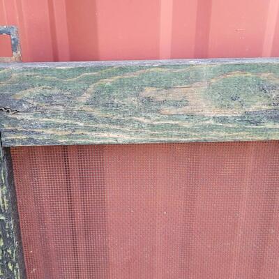 Lot 289: Vintage Farmhouse Window Screen Chippy Paint 