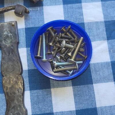 Lot 311: Vintage Brass Drawer Pulls & Hinges