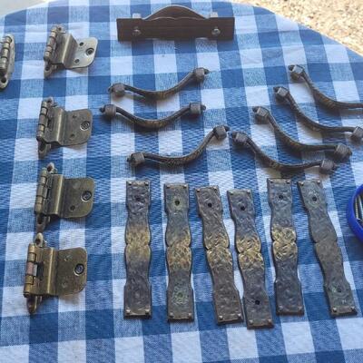 Lot 311: Vintage Brass Drawer Pulls & Hinges