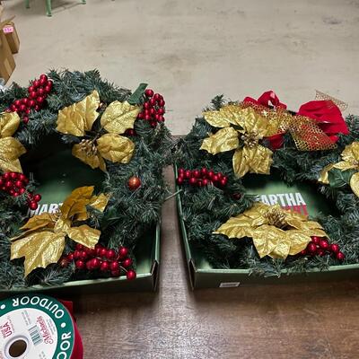 Lot  213  Pair of Artificial Christmas Wreaths 