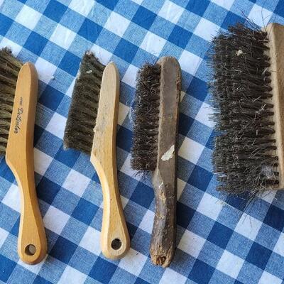 Lot 327: Vintage Metal Bristle Brush Lot