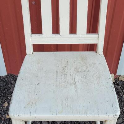 Lot 368: Old White Wood Chair