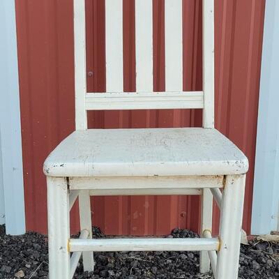 Lot 368: Old White Wood Chair