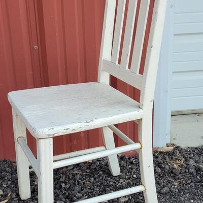 Lot 368: Old White Wood Chair
