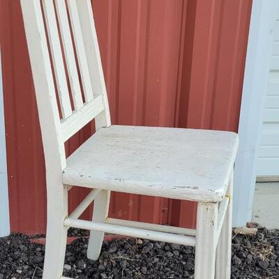 Lot 368: Old White Wood Chair