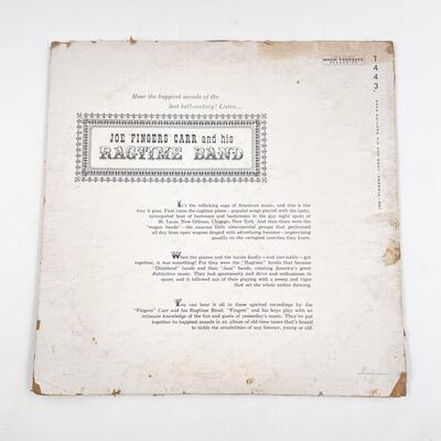 â€œJOE â€˜FINGERSâ€™ CARR AND HIS RAGTIME BANDâ€ VINYL RECORD