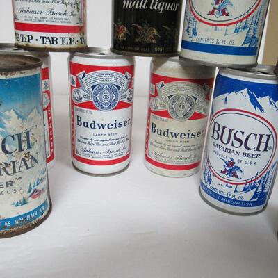 Vintage 30+ Year Old Beer Cans: All Different Budweiser and Busch, No Duplicates