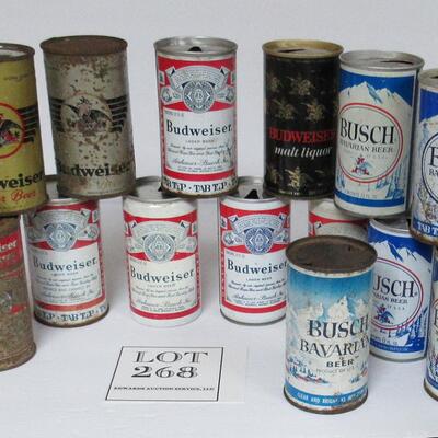 Vintage 30+ Year Old Beer Cans: All Different Budweiser and Busch, No Duplicates