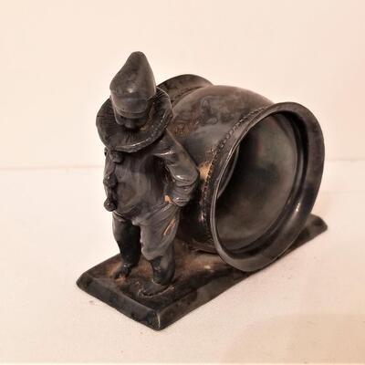 Lot #38  Antique Silverplate Figural Napkin Ring