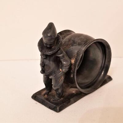 Lot #38  Antique Silverplate Figural Napkin Ring