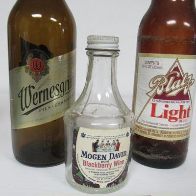2 Beer Bottles and Mogen David Mini