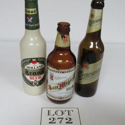 3 Vintage Beer Bottles