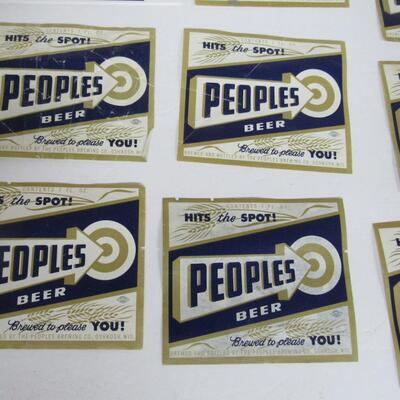 Lot of 8 Old Peoples Beer Labels, Condition Issues