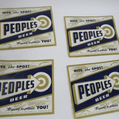 Lot of 8 Old Peoples Beer Labels, Condition Issues