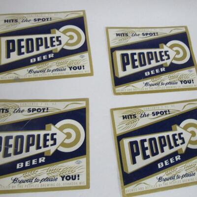 Lot of 8 Old Peoples Beer Labels, Condition Issues