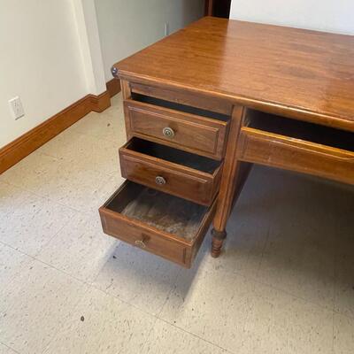 Solid Wood Small Desk in Need of Love - Project Piece or Use as Hobby Desk / Lock and Key Included 