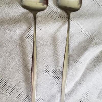 MCM mid century modern salad spoon and fork Cromargan 