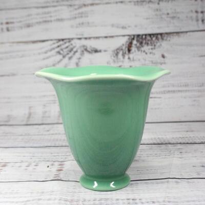 Vintage Seafoam Jadeite Green Rookwood Pottery Ruffled Vase #2737