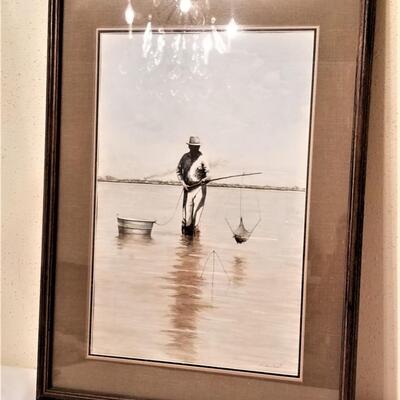 Lot #45   Lovely Original Watercolor "Going Crabbing"