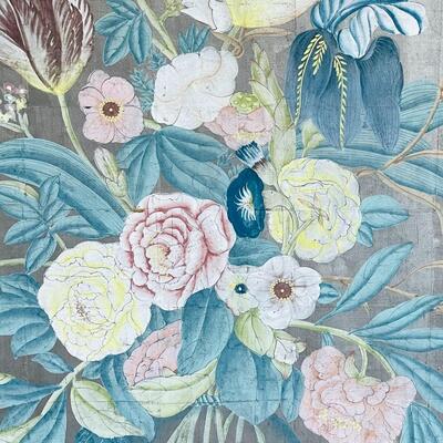 LOT 15  PASTEL FLORAL WALL PANEL PAINTED ON BOARD