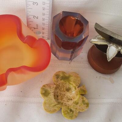 Vintage glass collection ashtray, owl