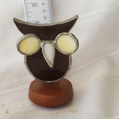 Vintage glass collection ashtray, owl