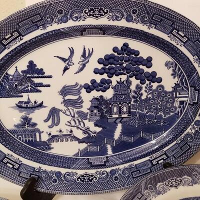 Lot #48  Johnson Bros Blue Willow Dinnerware Set