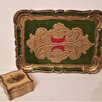 Lot #49  Florentine Box and Tray