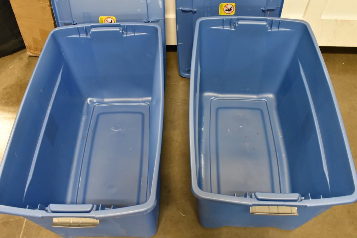 Two Large Plastic Blue Bins | EstateSales.org