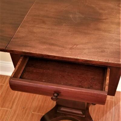 Lot #52  Antique Drop Leaf Side Table