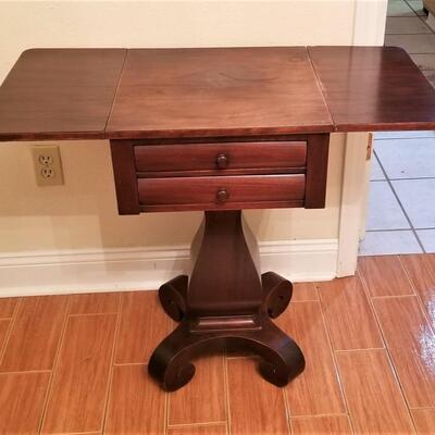 Lot #52  Antique Drop Leaf Side Table