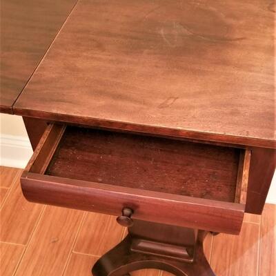 Lot #52  Antique Drop Leaf Side Table