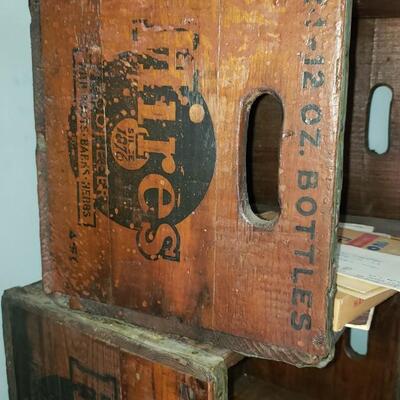 3 antique wood crates 