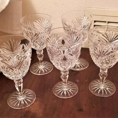 Lot #53  Set of 5 HAWKES Crystal Goblets....Beautiful!