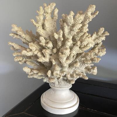 LOT 24  LARGE PIECE OF BRANCH CORAL MOUNTED ON PORCELAIN BASE